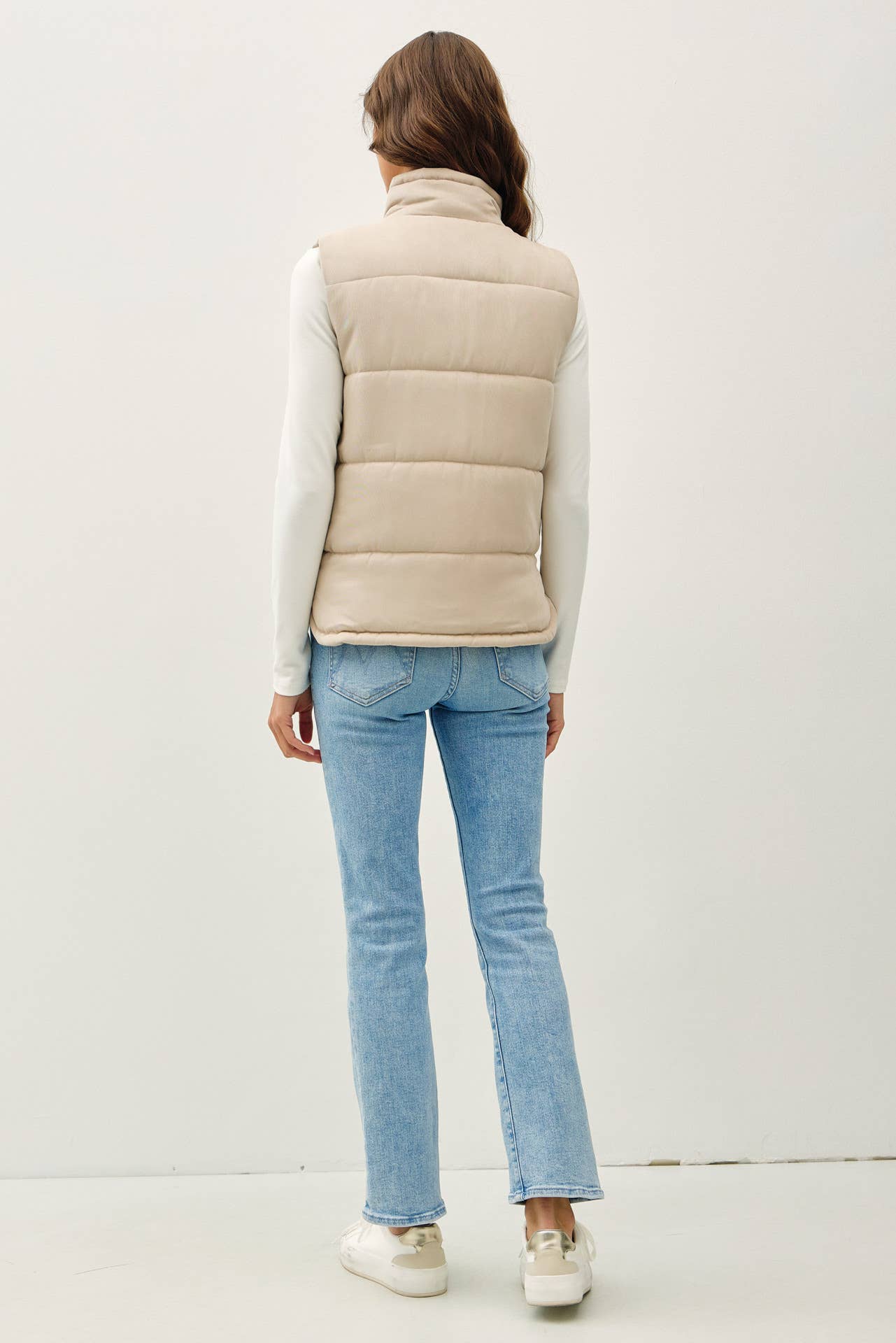 The Suede Puffer Vest