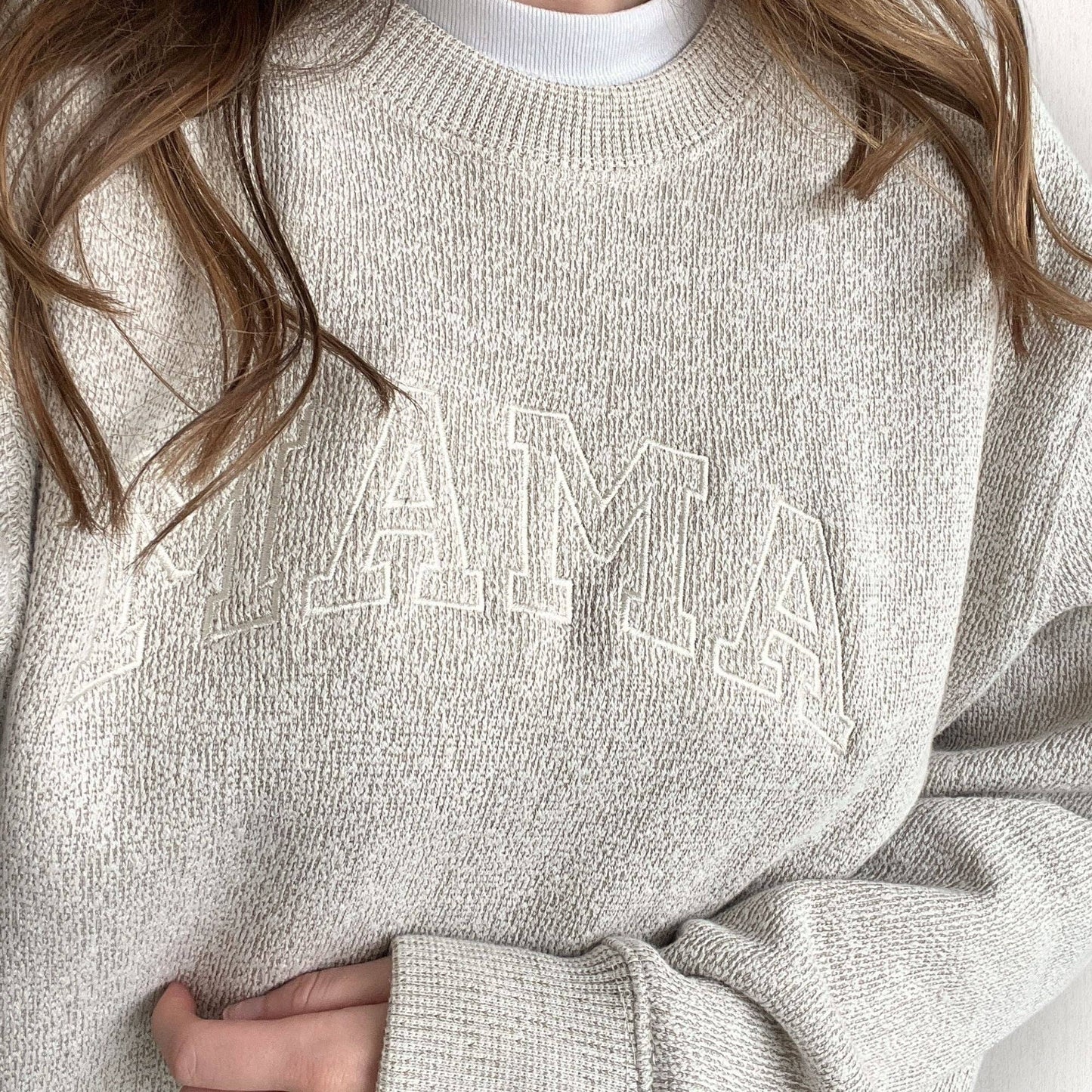 Mama Embroidered Crew