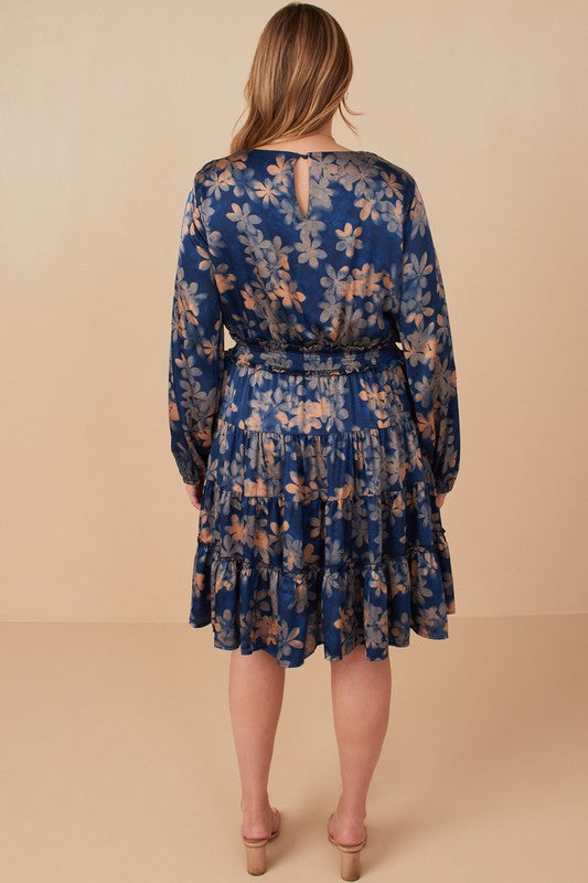 The Faint Floral Satin Dress