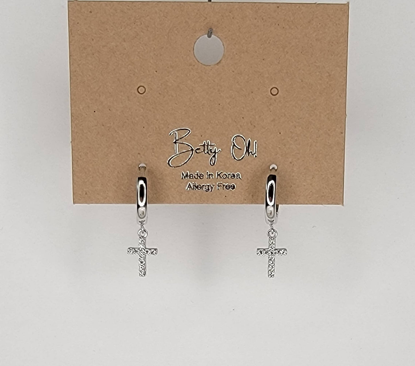 Cross Huggie Earrings