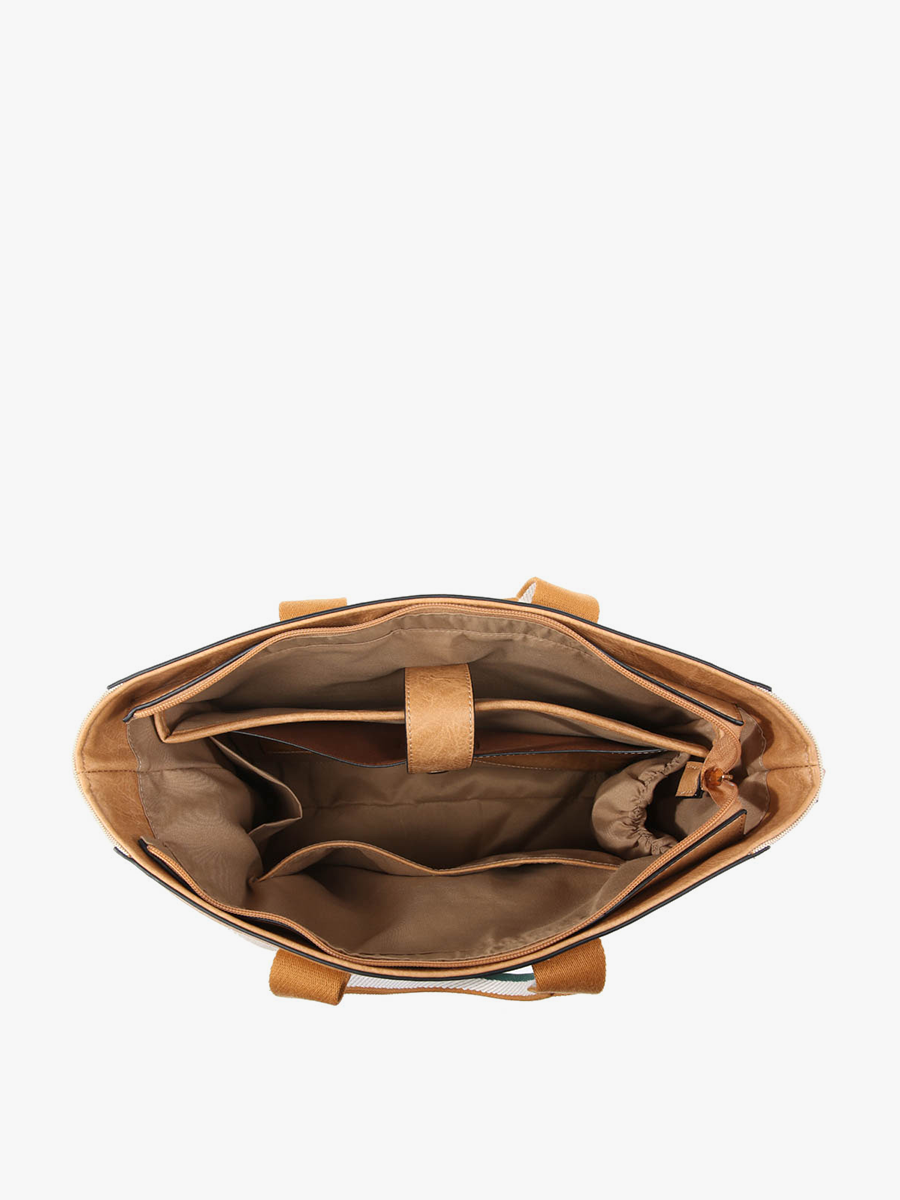 The Haley Canvas Tote w/ Contrast Straps: Black