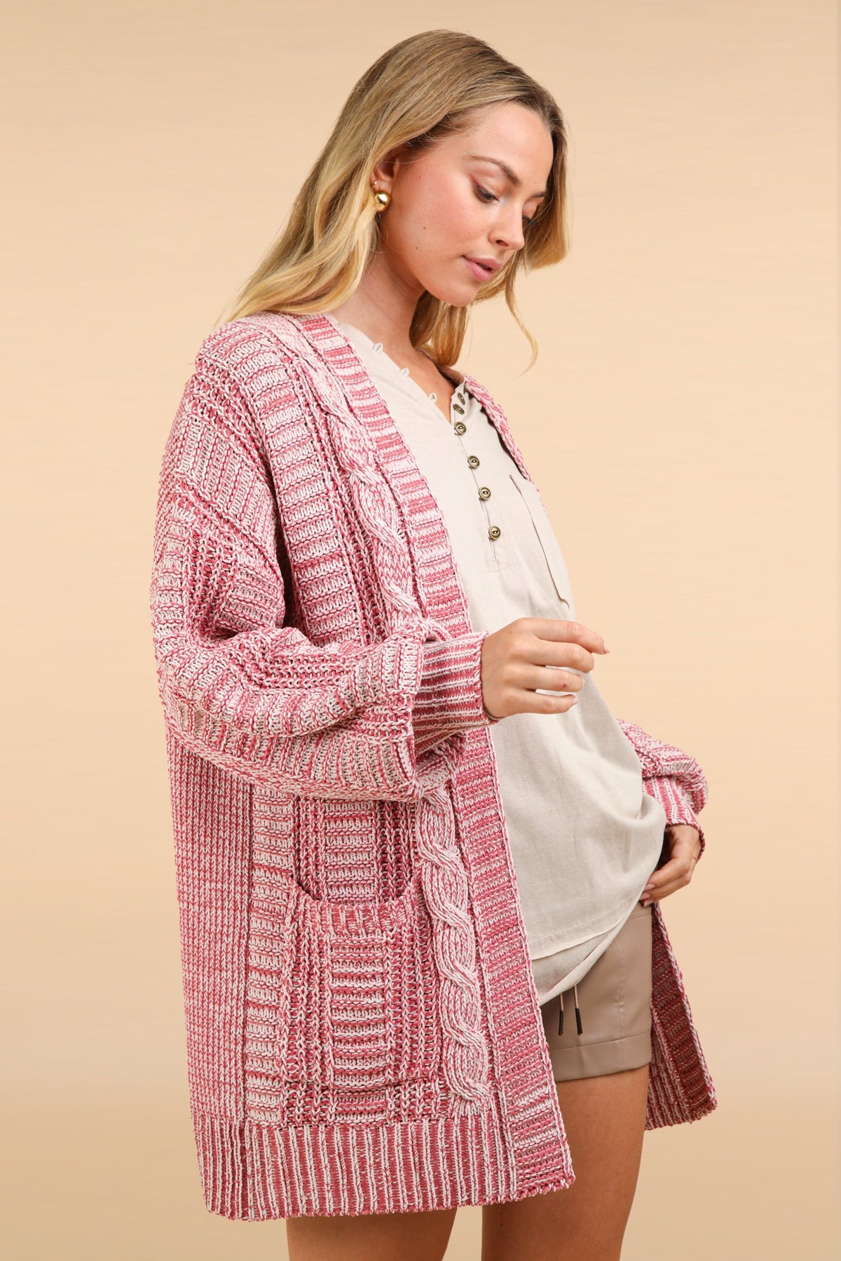 The Cable Knit Open Front Cardigan