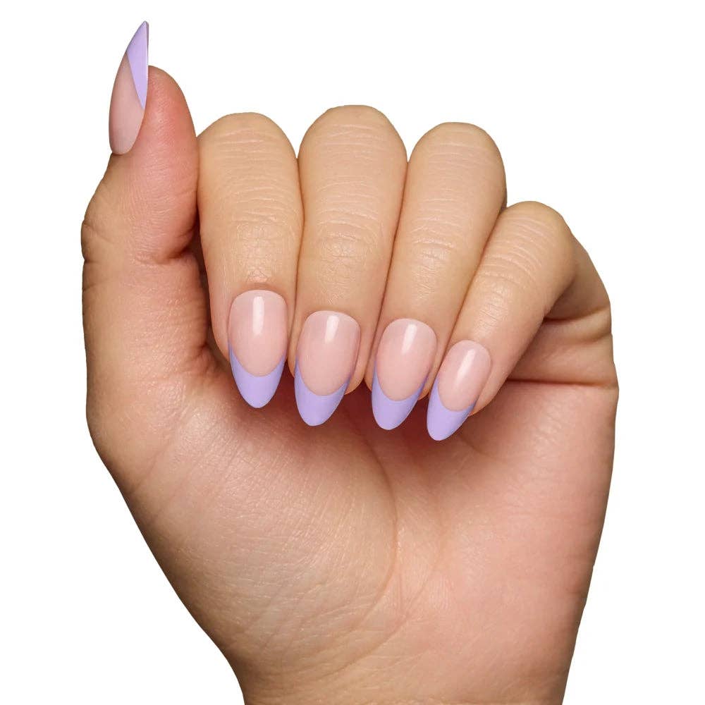 French Lilac Press-On Nails Short Almond