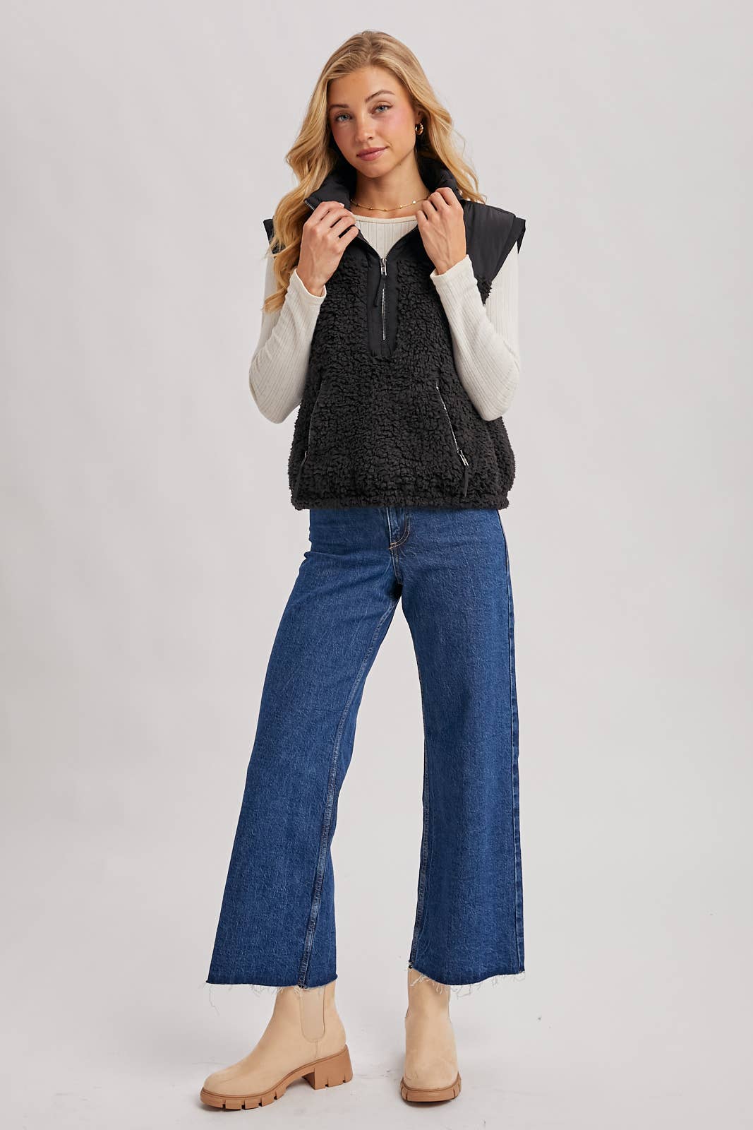 The Sherpa Fleece Collar Vest