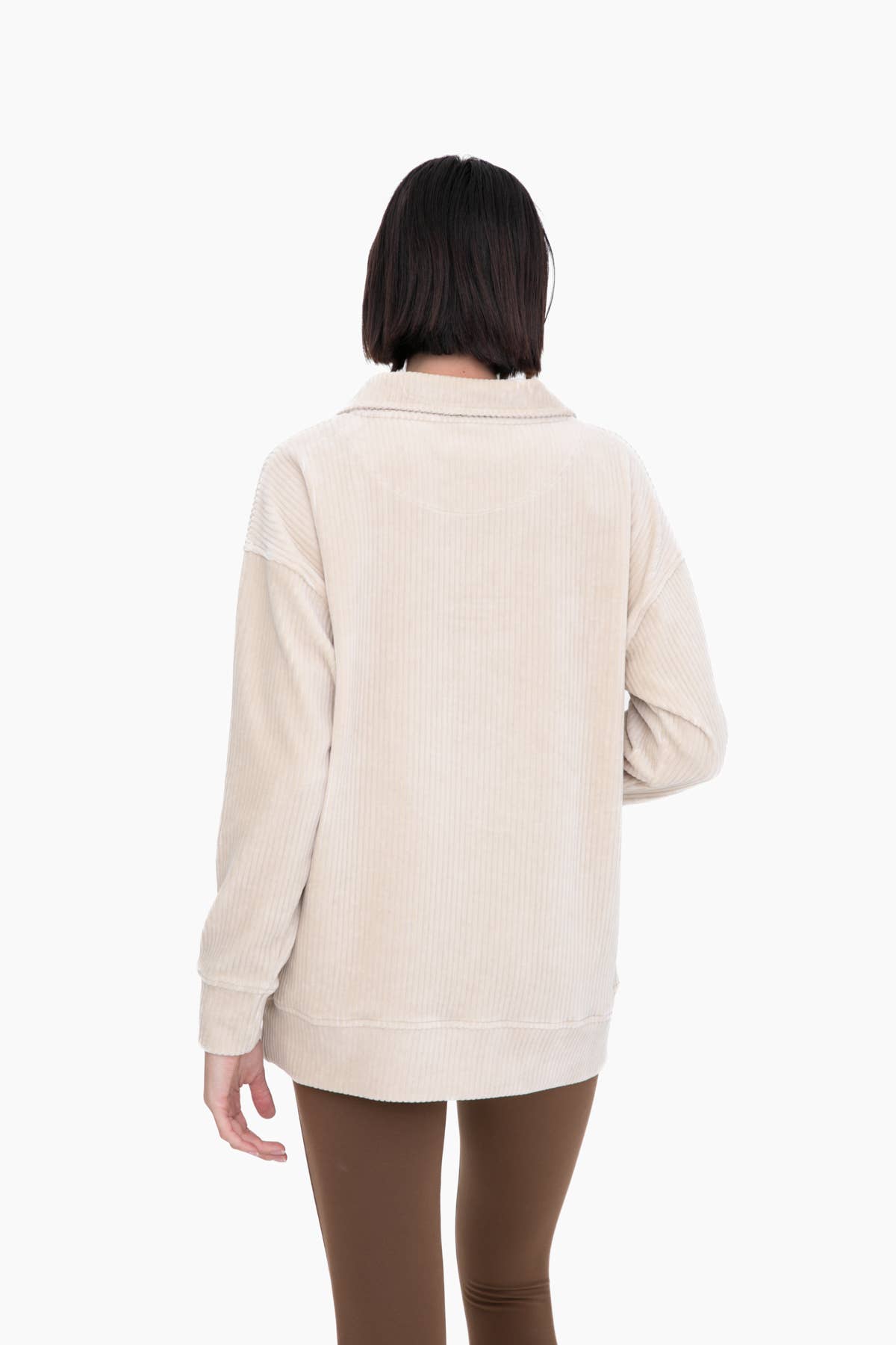 Oversized Collared Corduroy Pullover