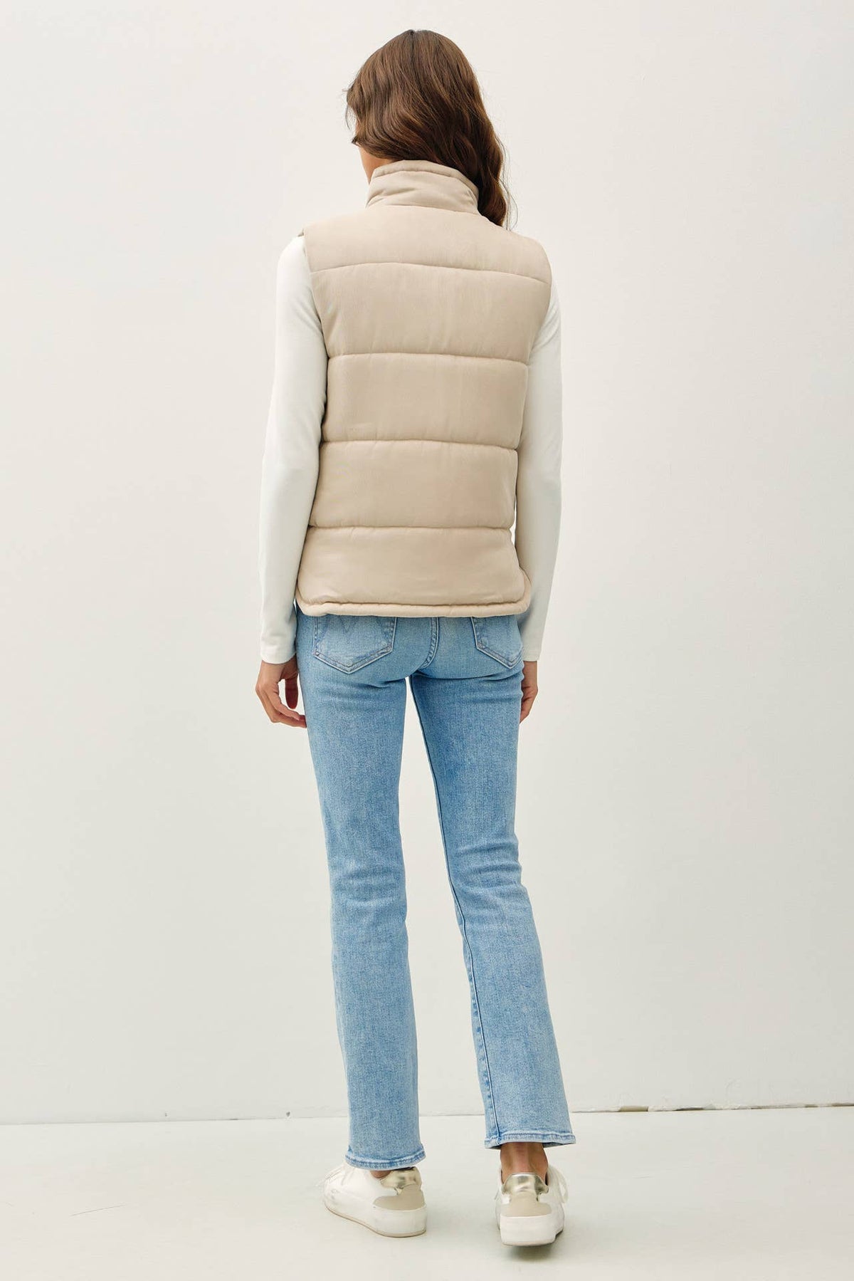 The Suede Puffer Vest