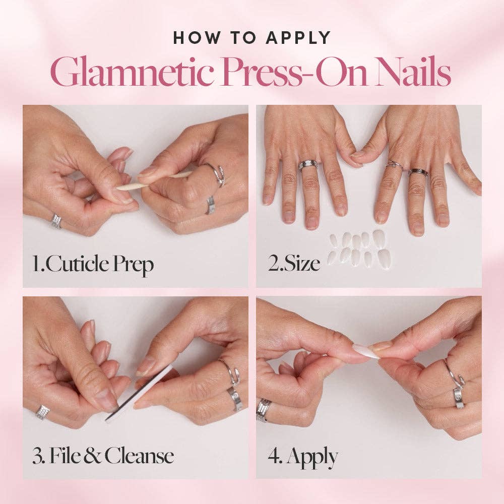 Paris Press-On Nails Classic French Tip Short Almond