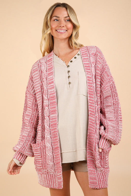 The Cable Knit Open Front Cardigan