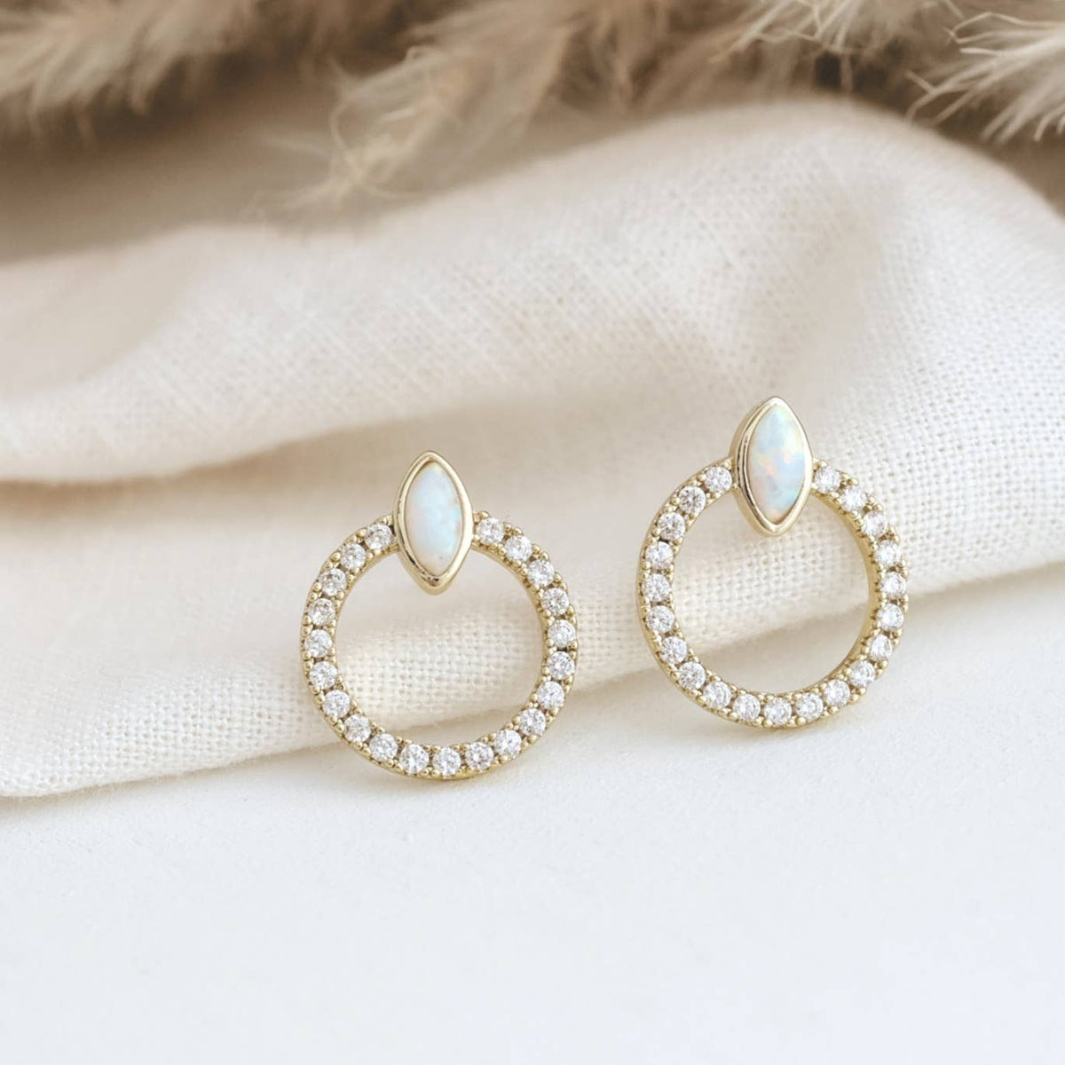 Blanche Studs-Opalite