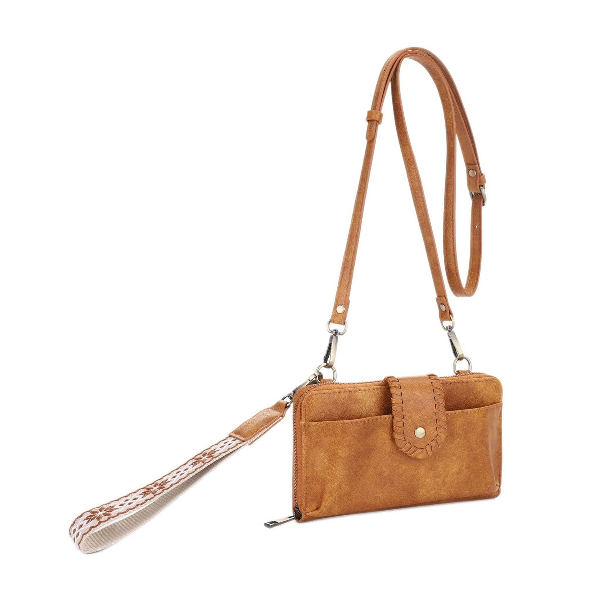 The Jolie Crossbody Wallet With Boho Wrist Strap