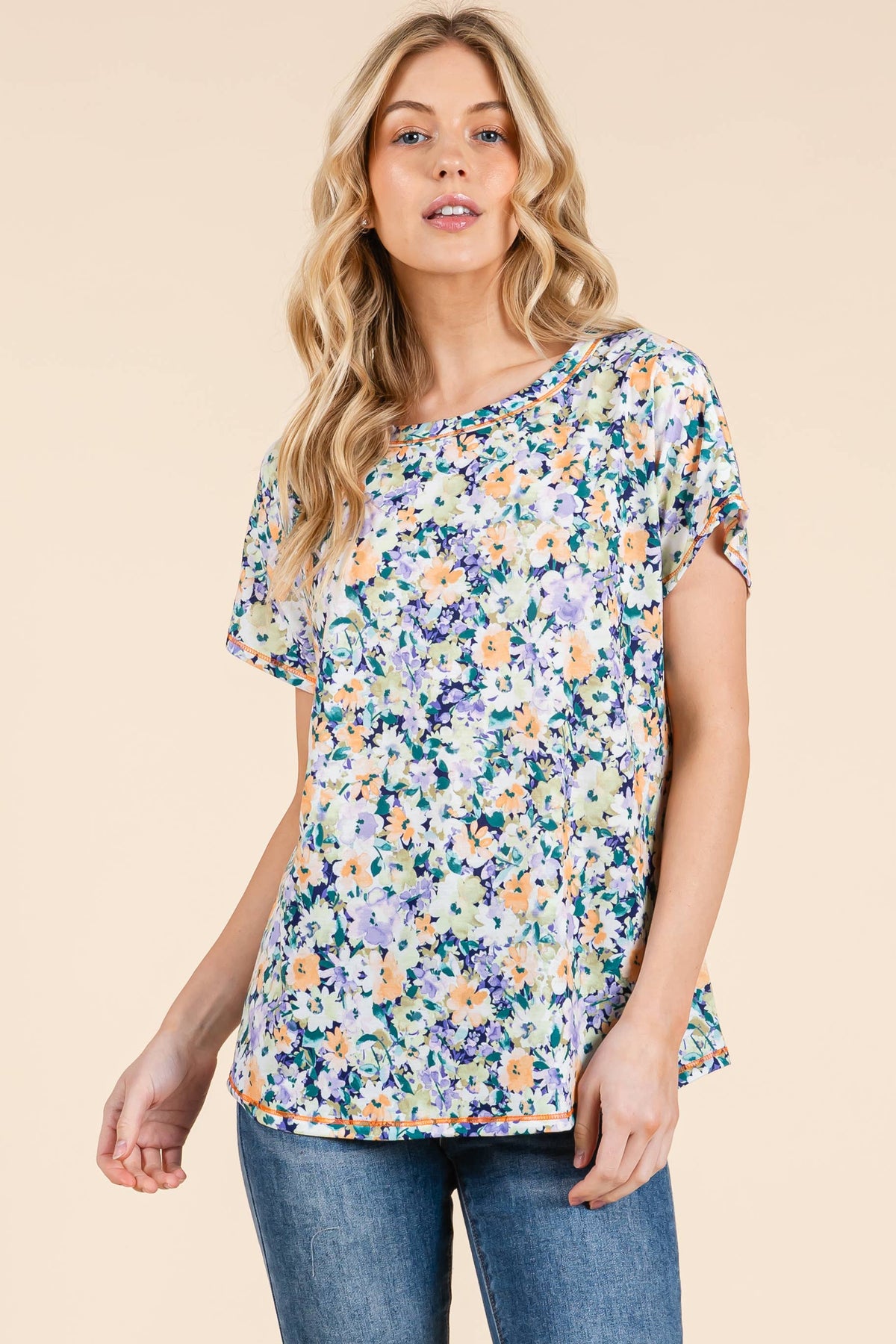 The Pastel Floral Print Relaxed Tee
