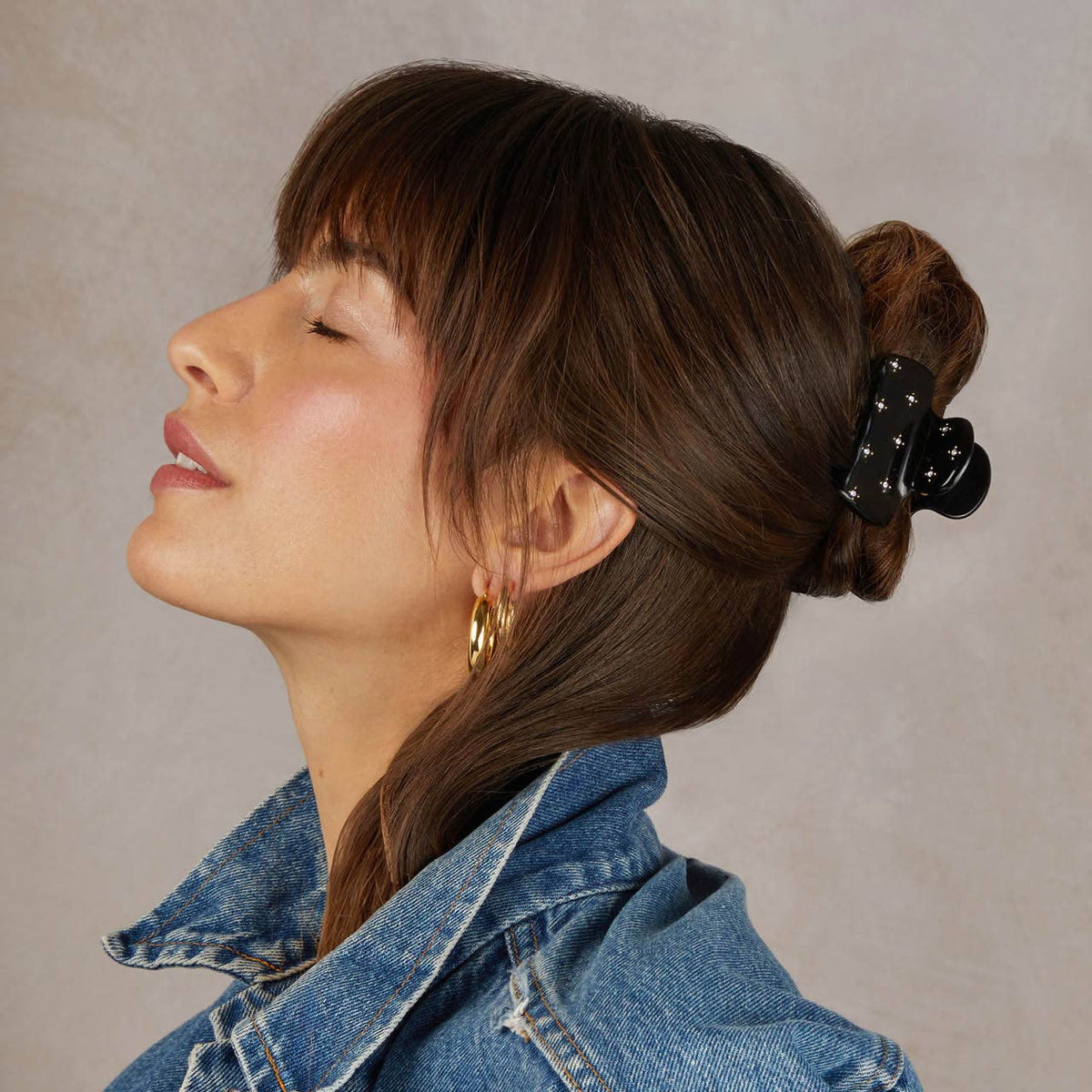 Recycled Plastic Rhinestone Puffy Claw Clip