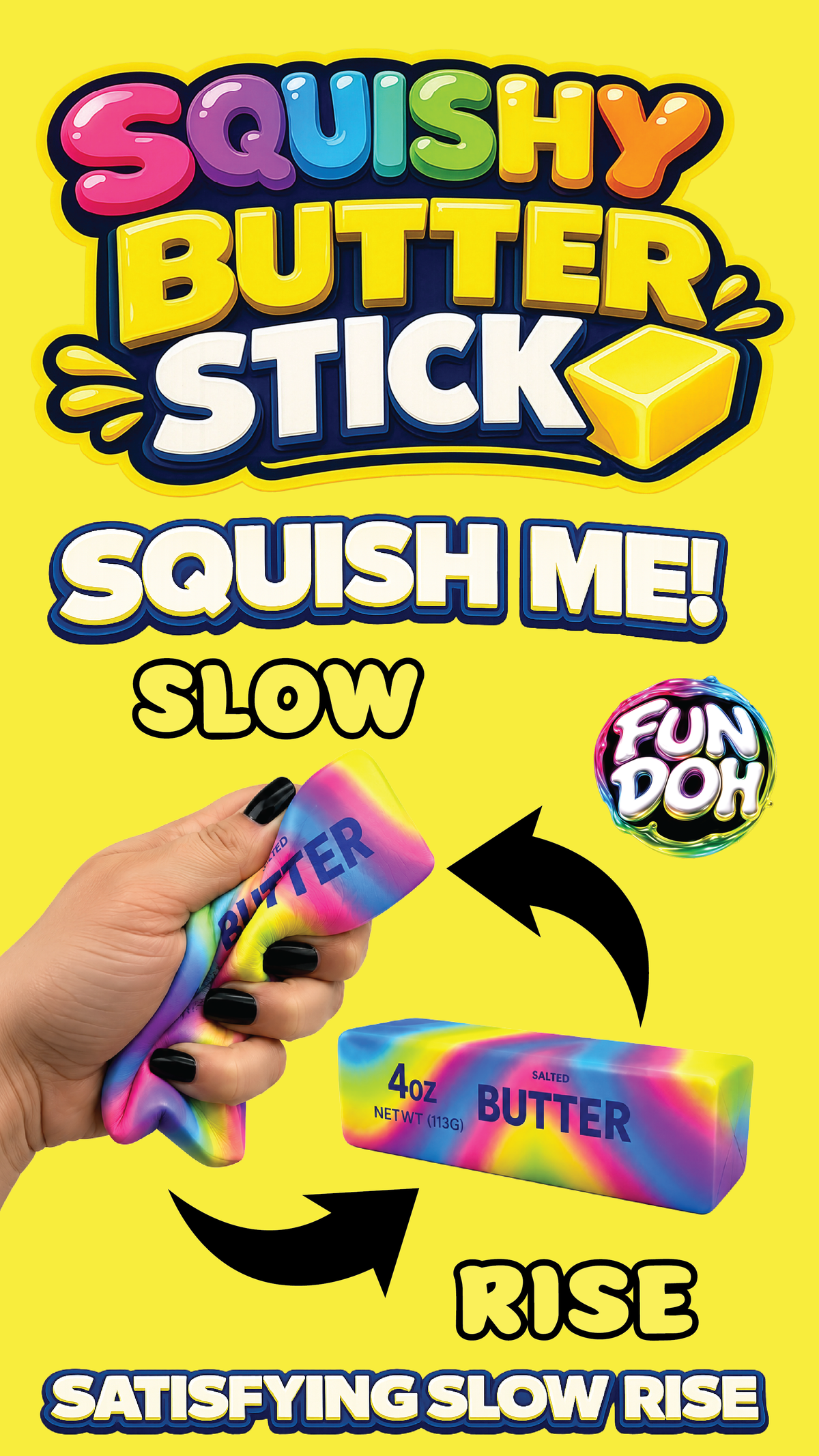 Fun Doh Rainbow Butter Slow Rise Squishy