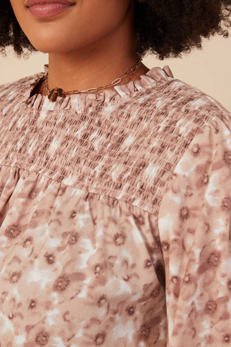 The Floral Smocked Fall Long Sleeve Top