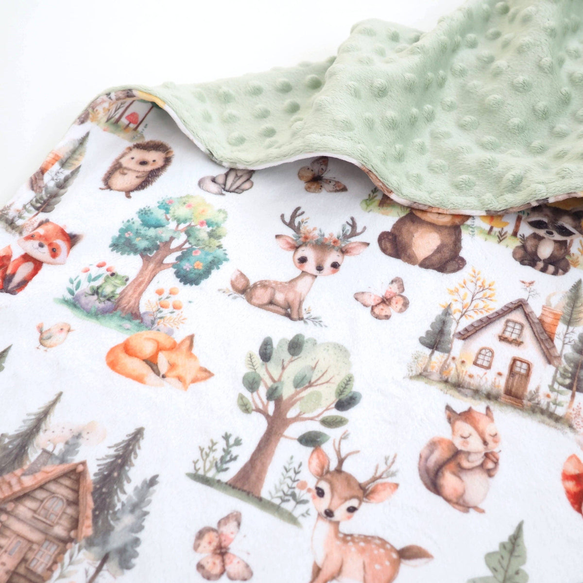 Minky Blanket - Woodsy Woodland