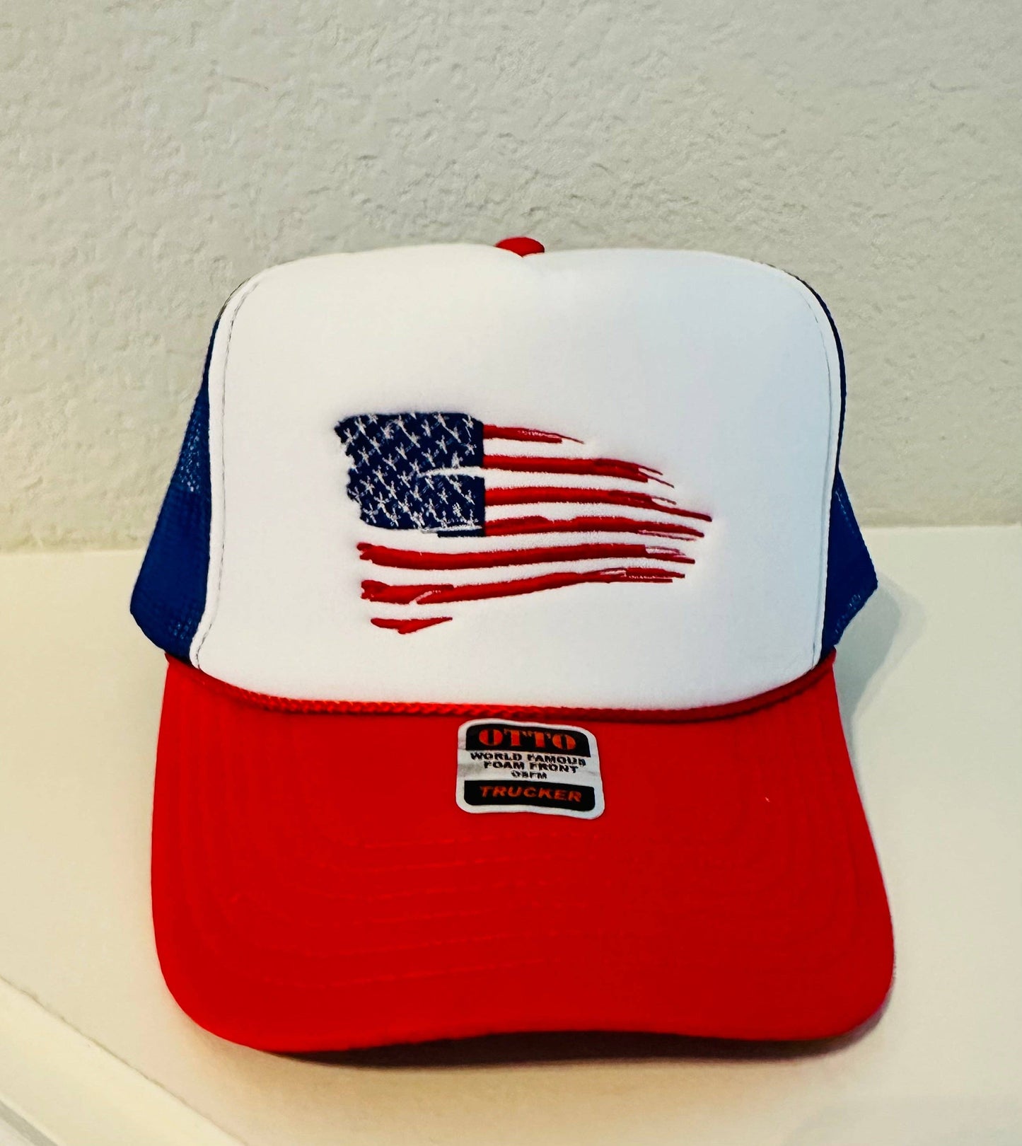 Flag Embroidered Trucker Hat