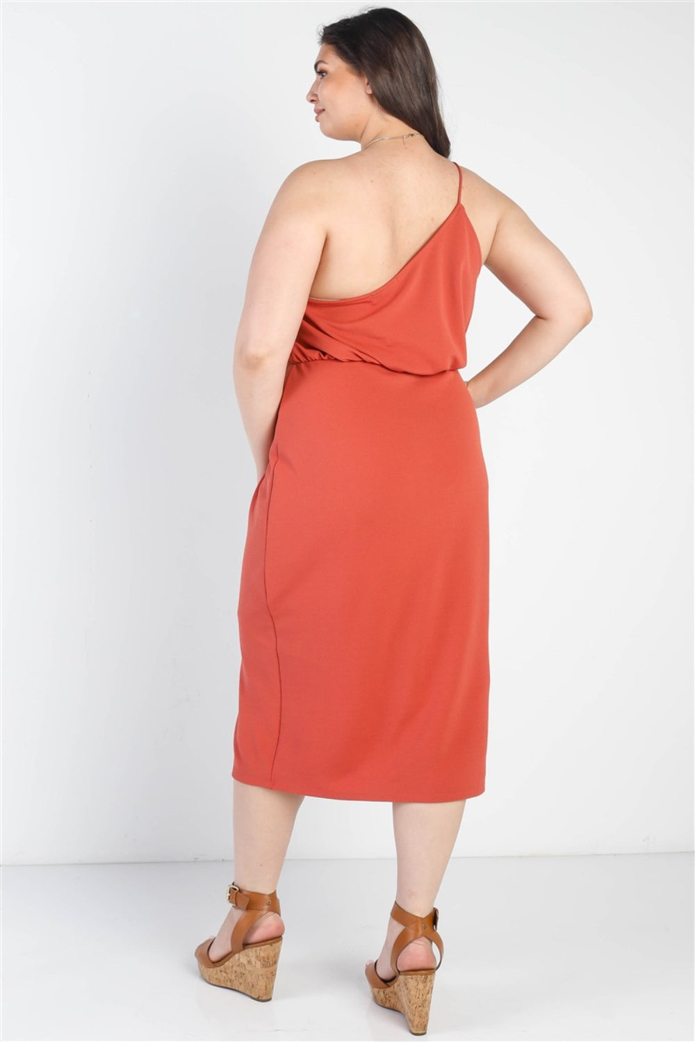 The Gilli Slit One Shoulder Sleeveless Dress