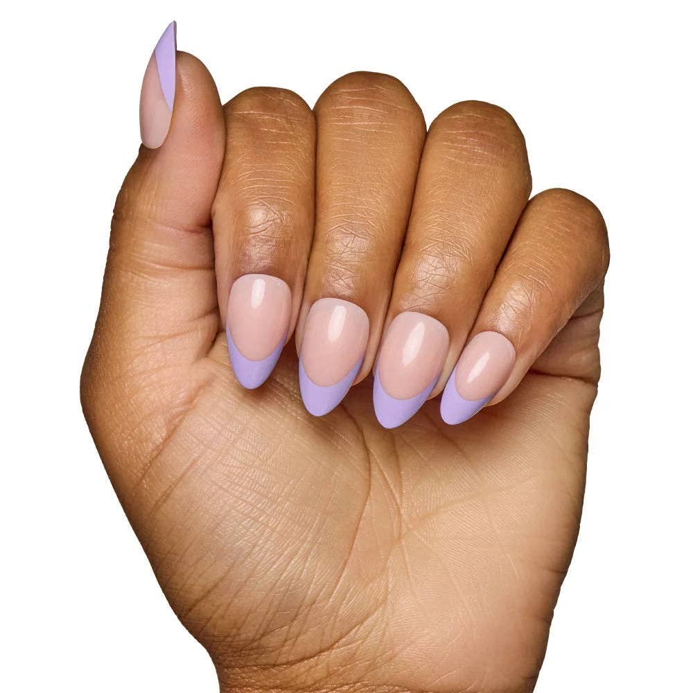 French Lilac Press-On Nails Short Almond