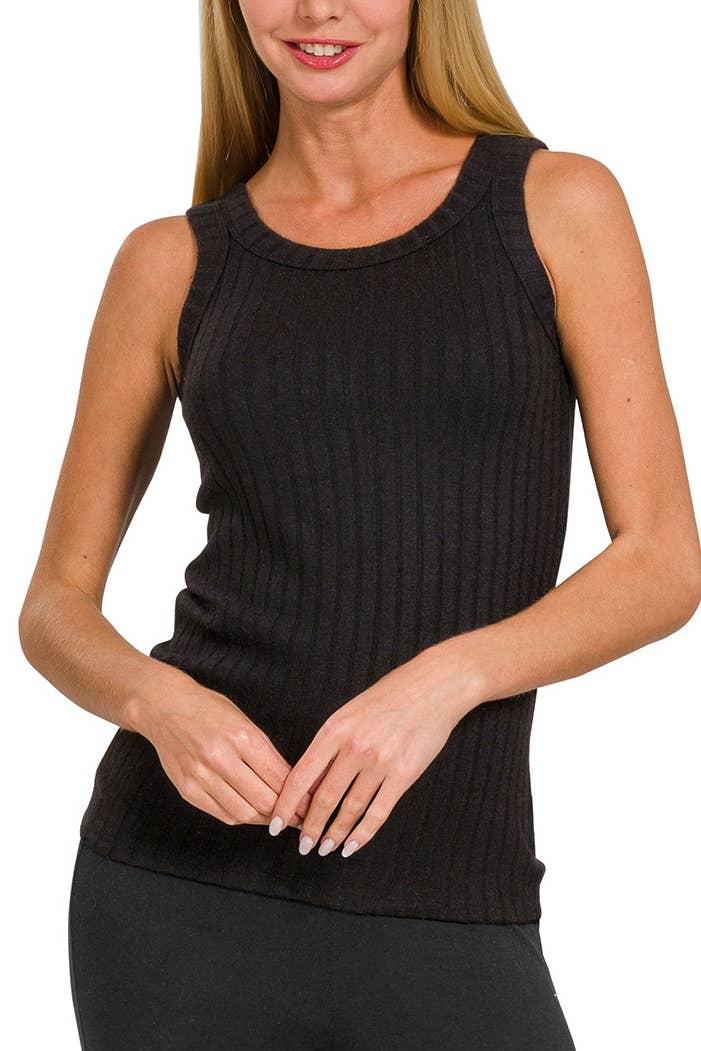 The Ribbed Scoop Neck Tank