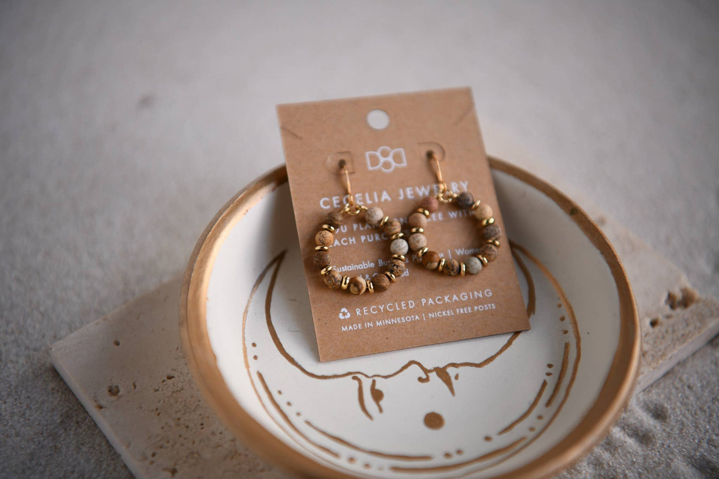 Gaia Gemstone Beaded Hoop Earrings