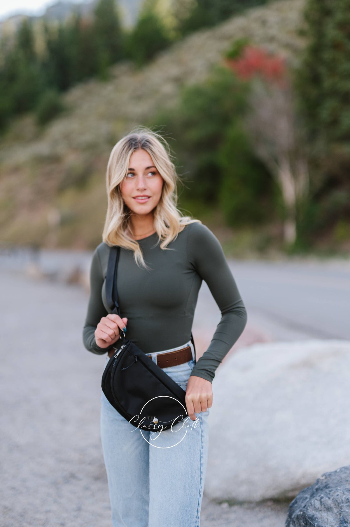 Margot Moon Belt Bag in Black
