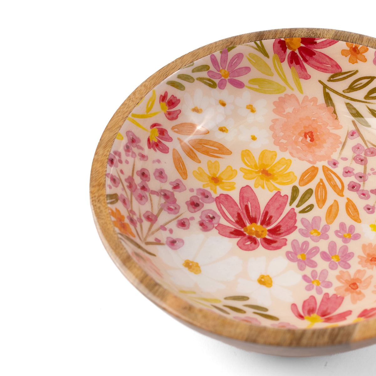 Primrose Petals Mango Wood Bowl