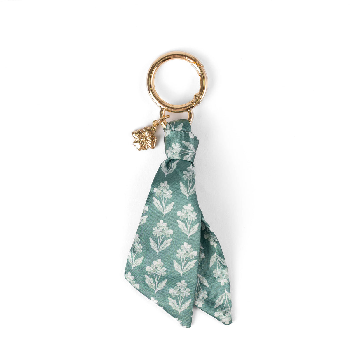 Forget Me Nots Sage Satin Keychain