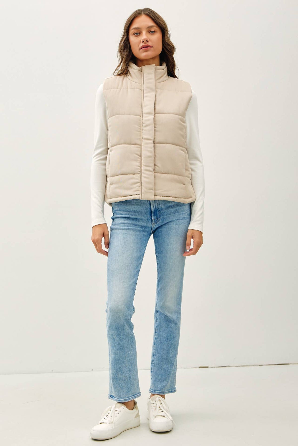 The Suede Puffer Vest