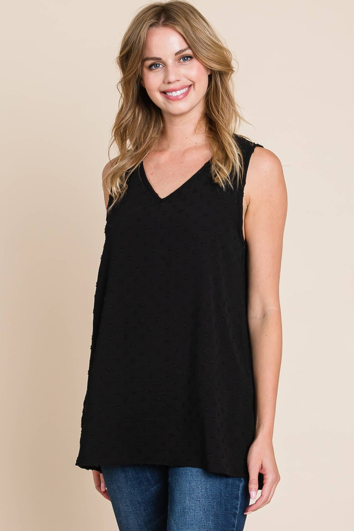 The Relaxed Dot Textured Tank