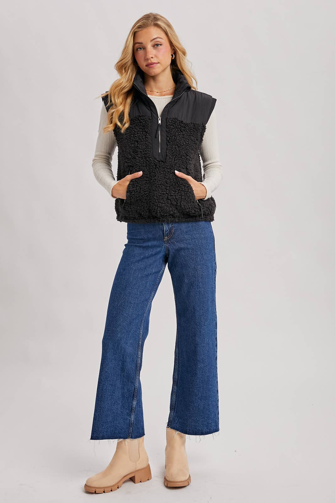 The Sherpa Fleece Collar Vest