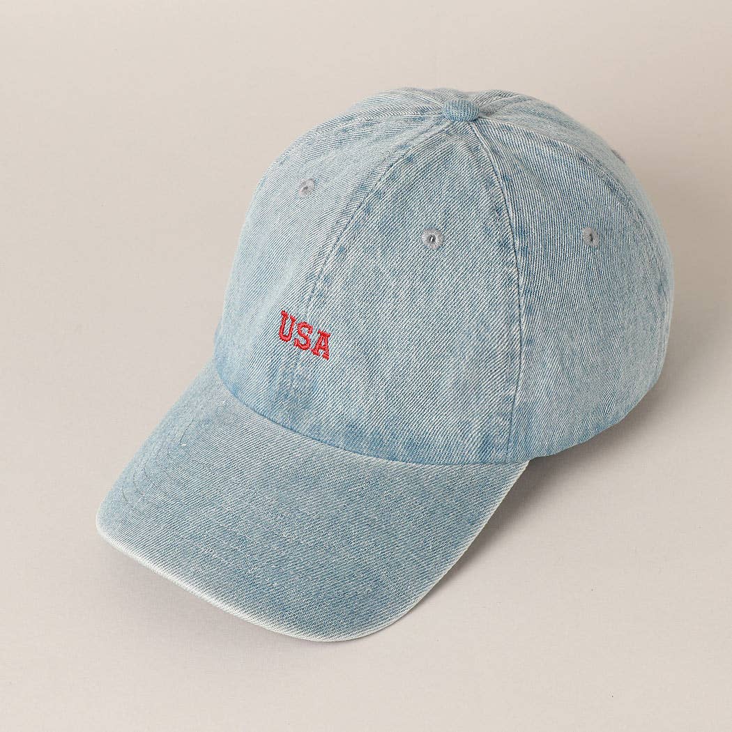 USA Denim Embroidered Hat