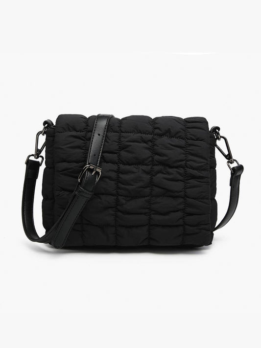 Tegan Quilted Nylon Crossbody w/ Snap Closure