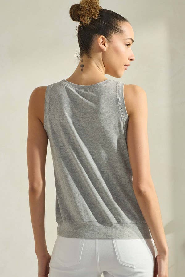 The Ribbed Viscose Crew Neck Loose Fit Tank