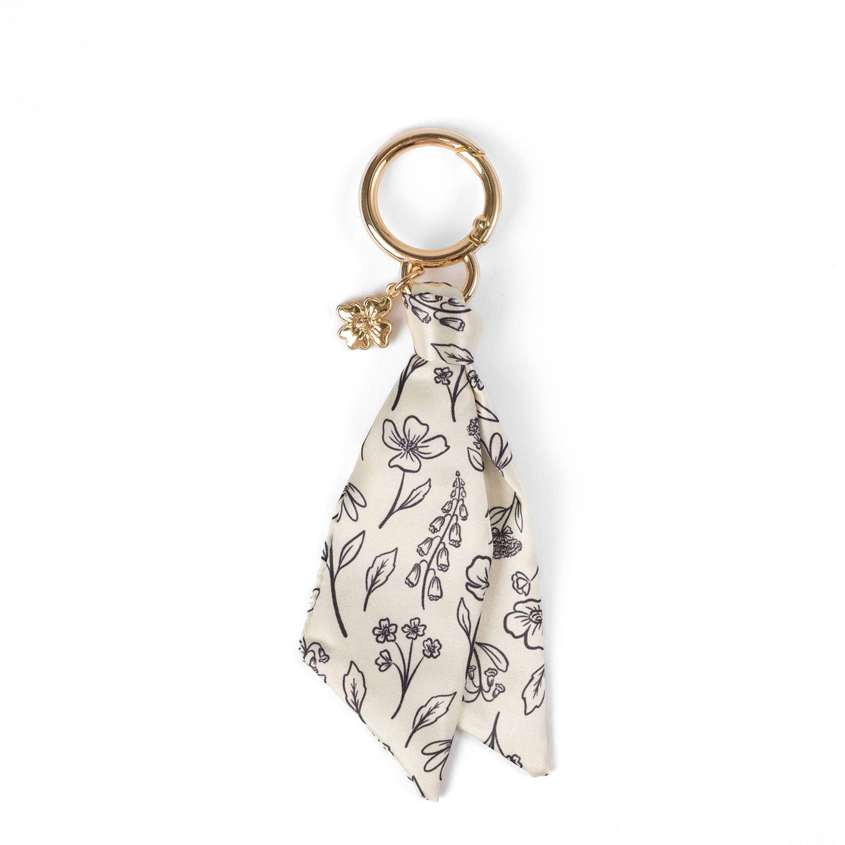 Pressed Floral Satin Keychain