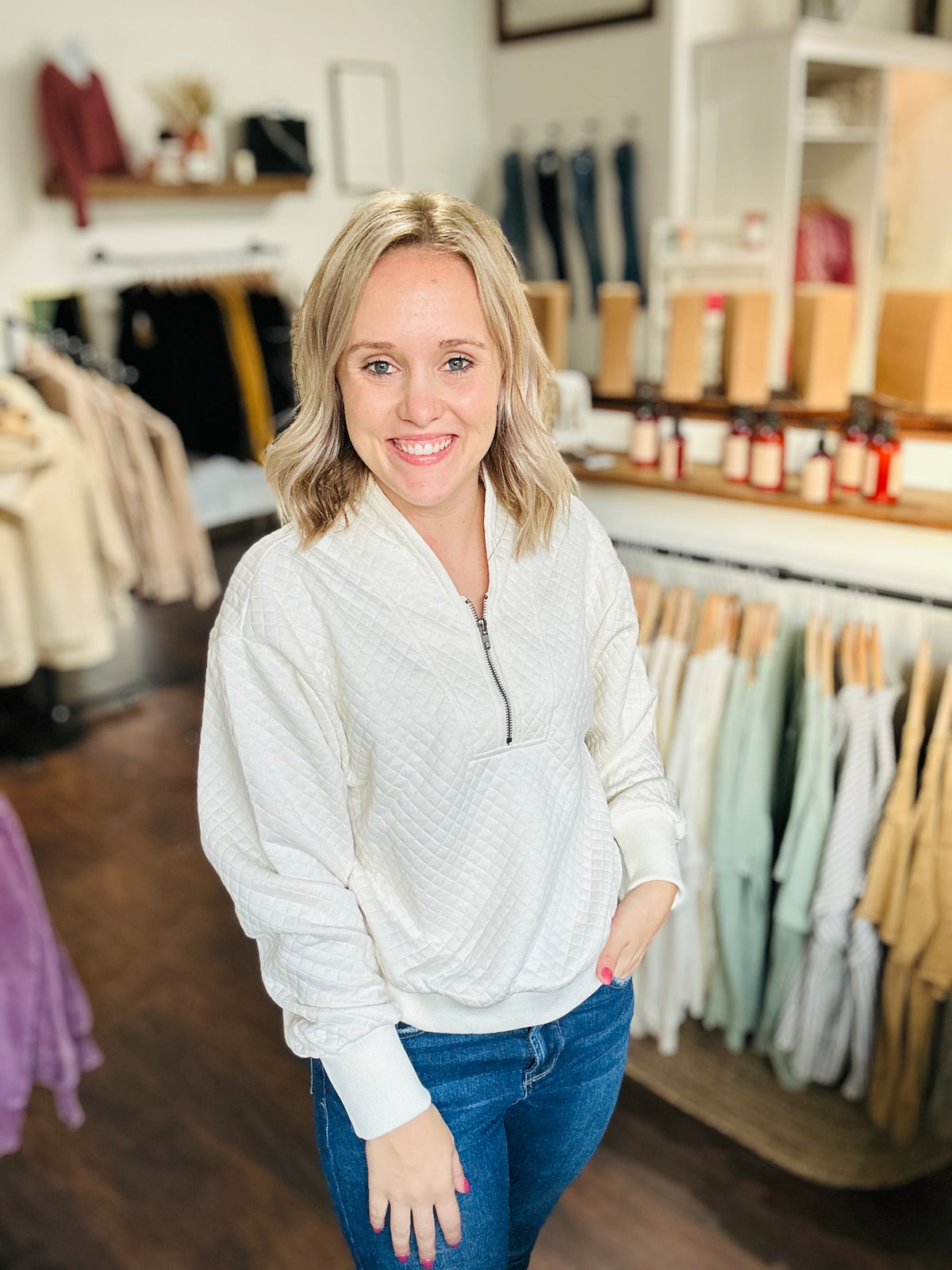 The Quilted Quarter Zip