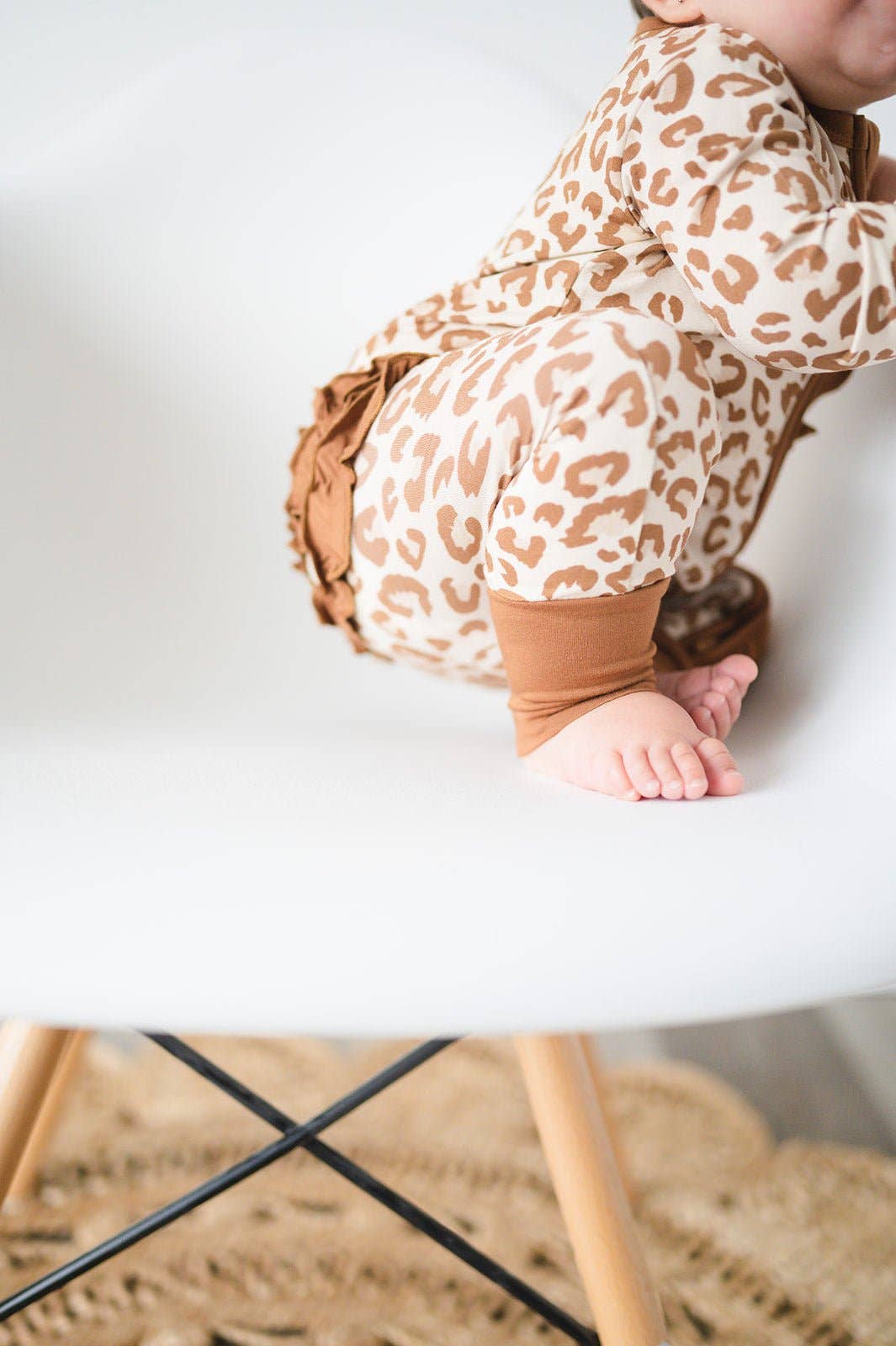 Bamboo Ruffle Leopard Footies