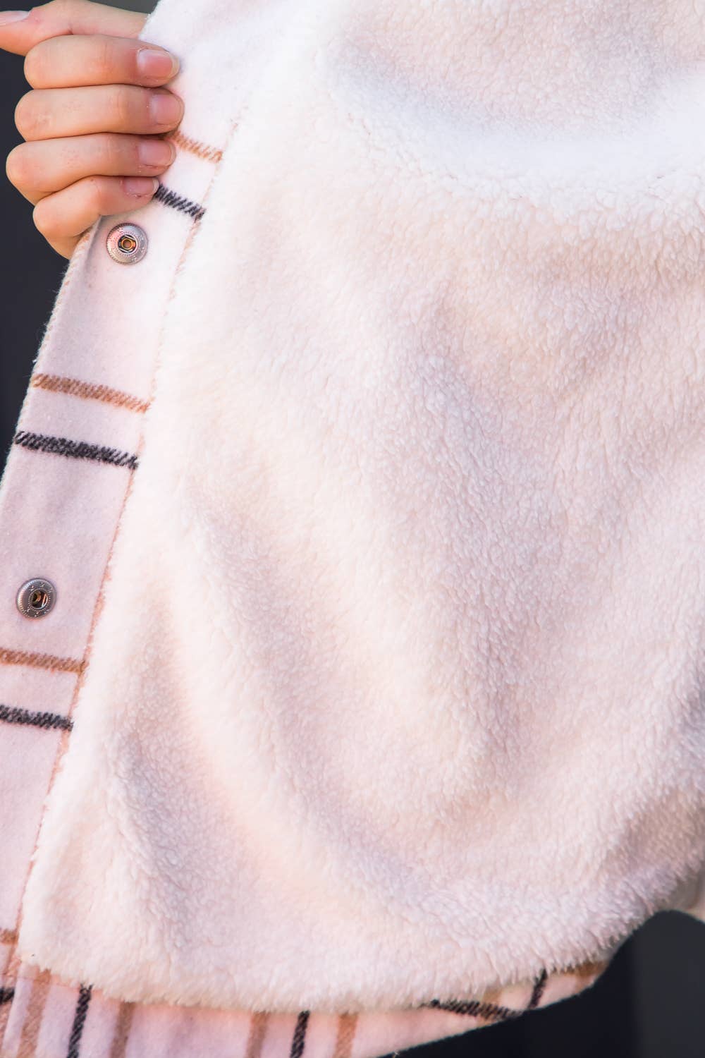 Heavy Flannel Shacket With Sherpa Lining