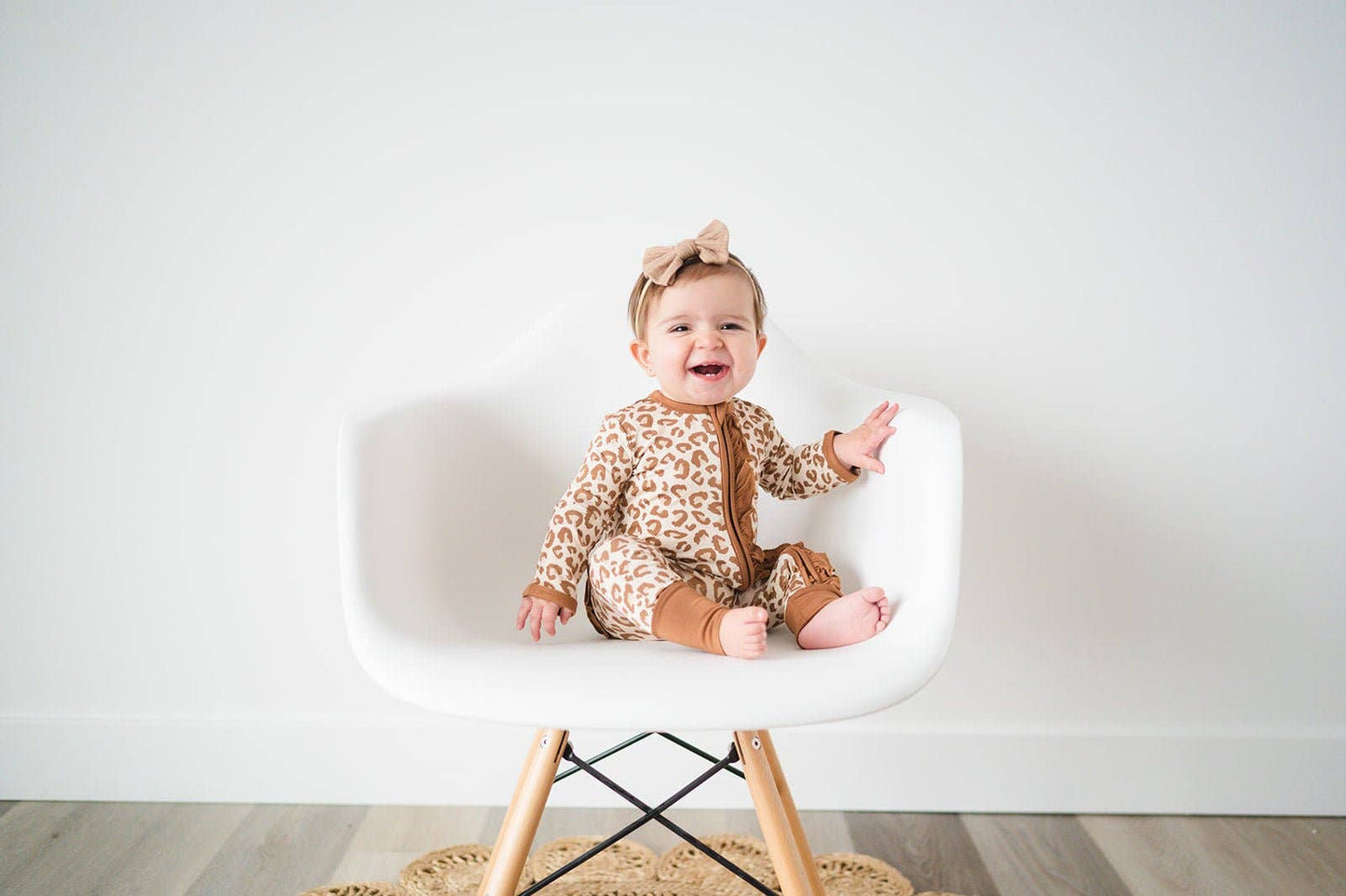 Bamboo Ruffle Leopard Footies