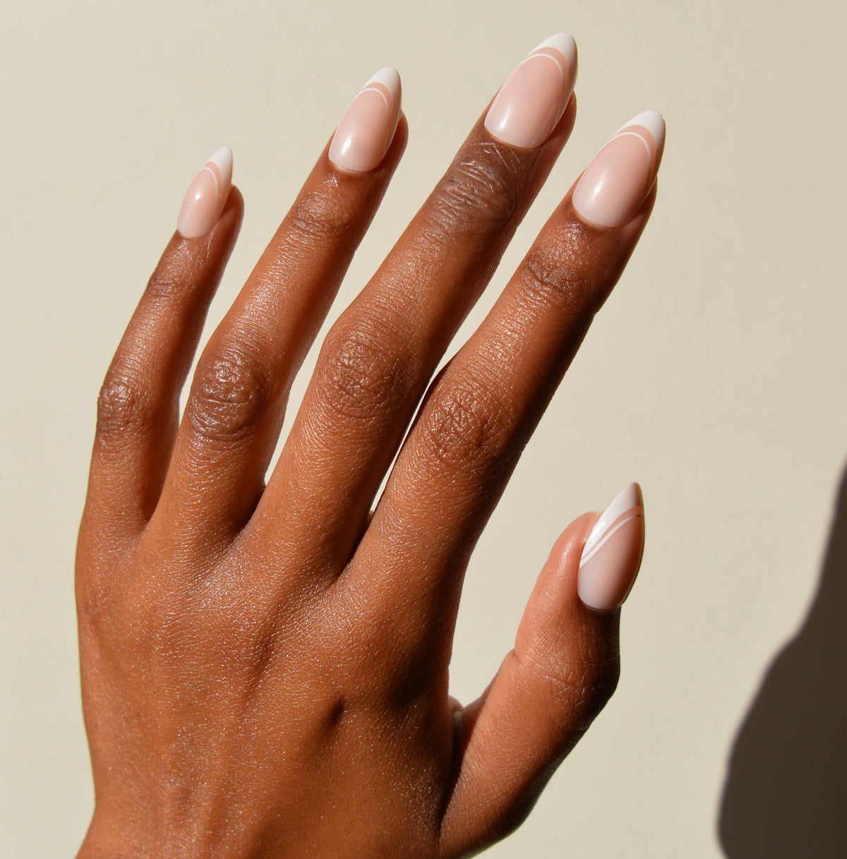 Paris Press-On Nails Classic French Tip Short Almond