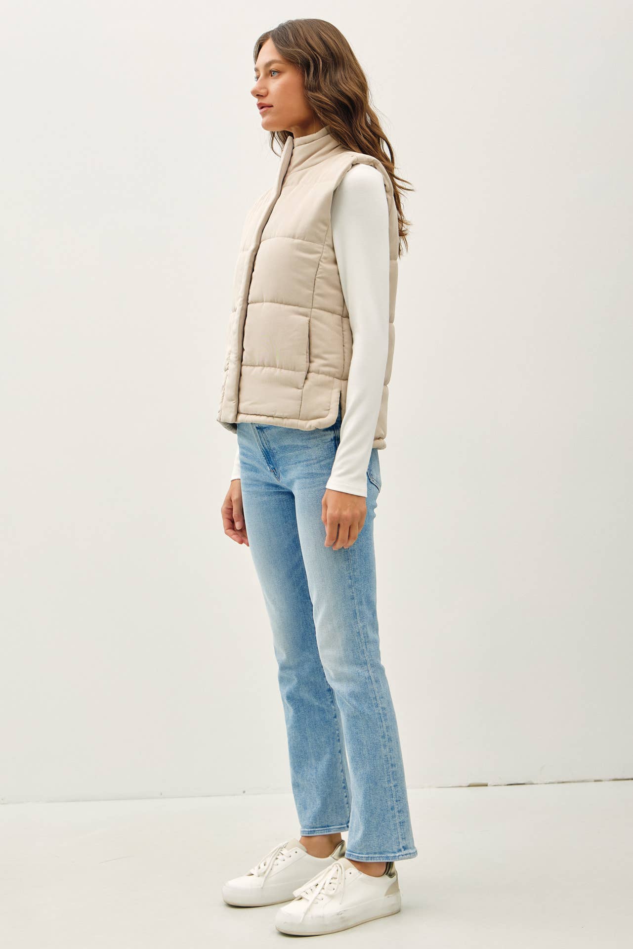 The Suede Puffer Vest