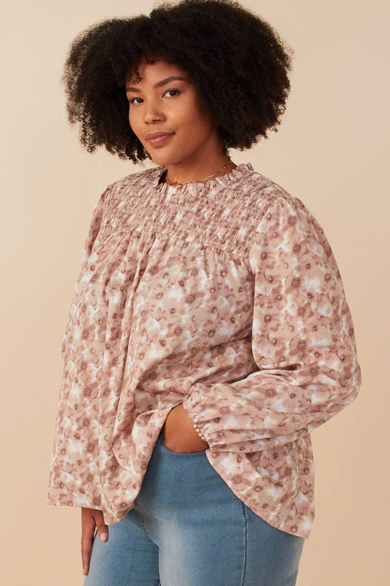 The Floral Smocked Fall Long Sleeve Top