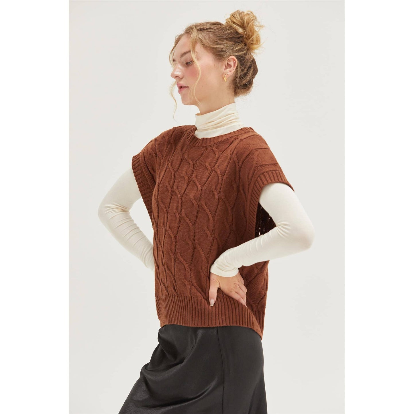 The Chels Cable Knit Sweater Vest