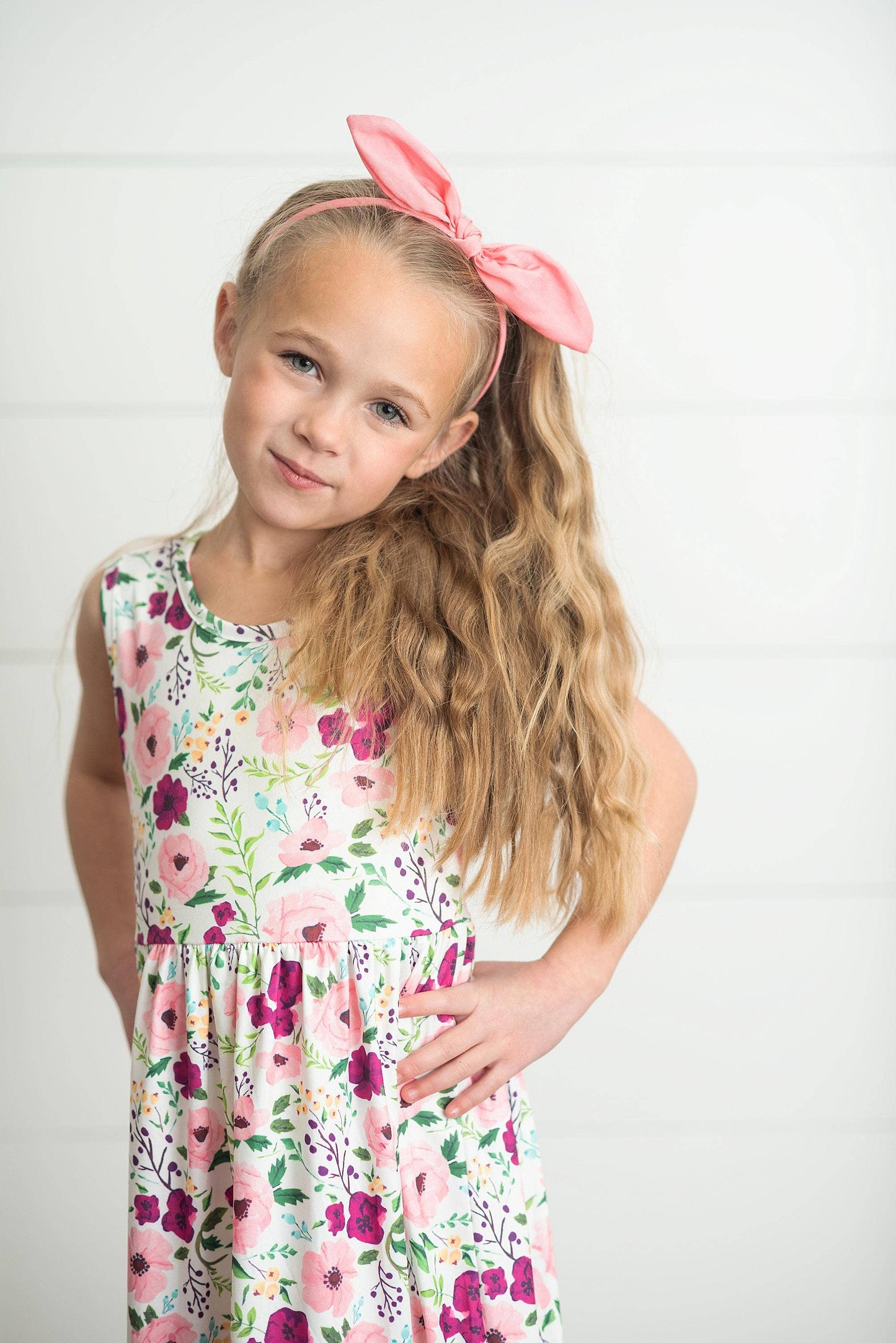 Kids Plum Floral Dress