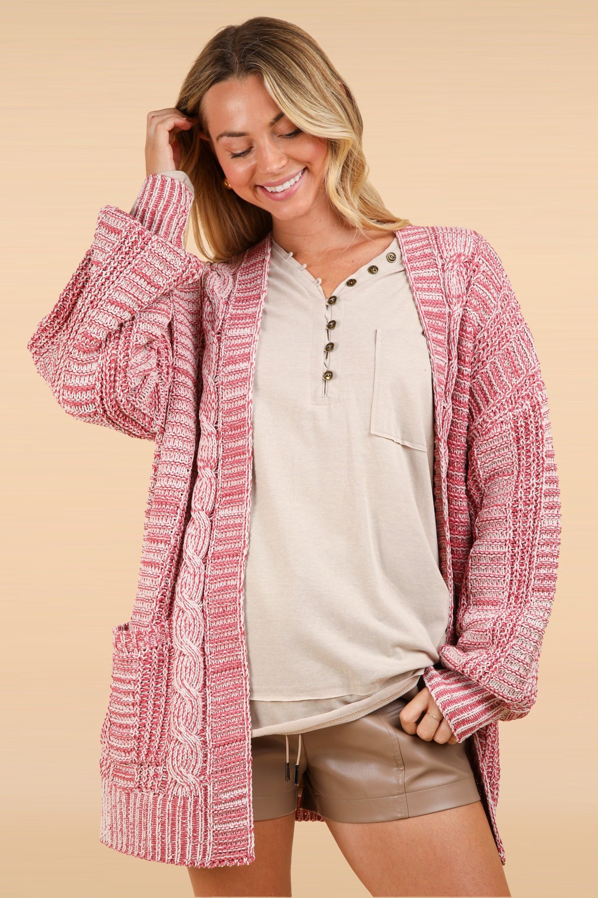The Cable Knit Open Front Cardigan