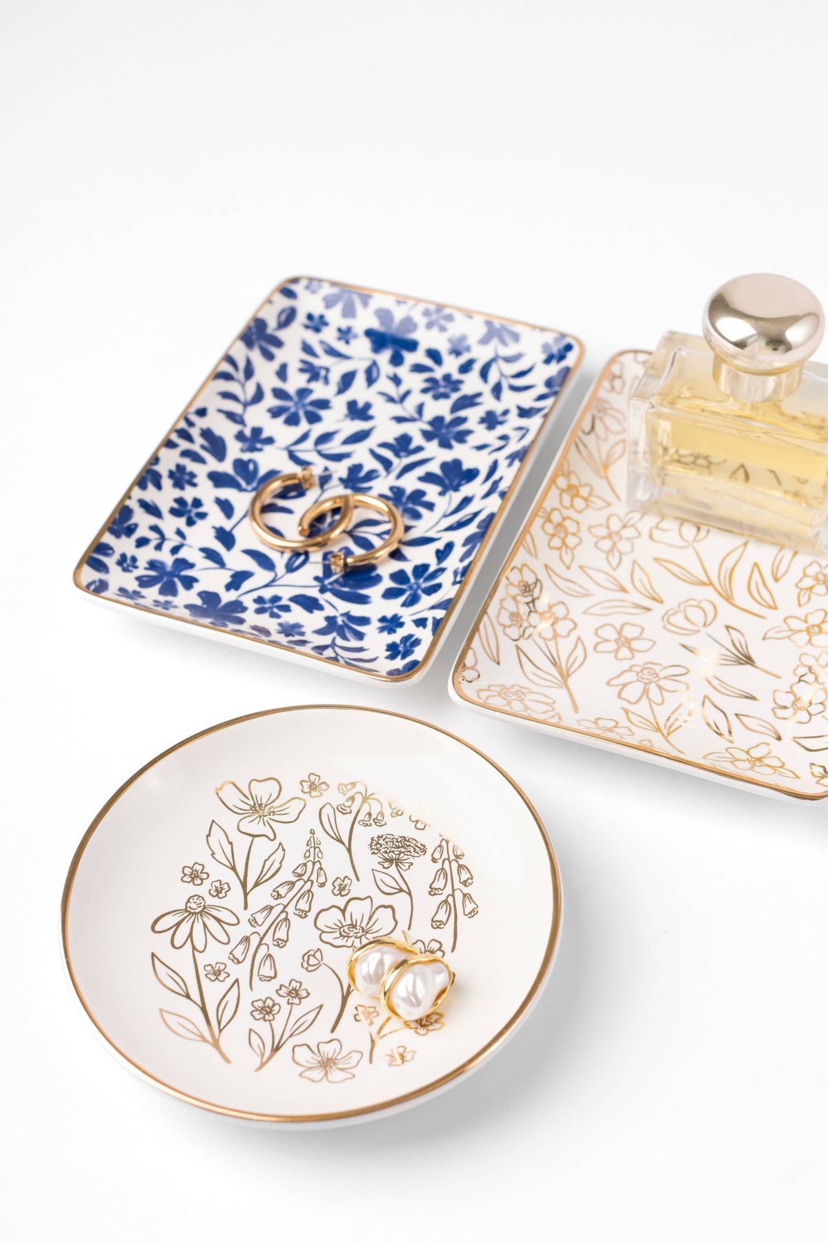 Pressed Floral Circular Trinket Dish