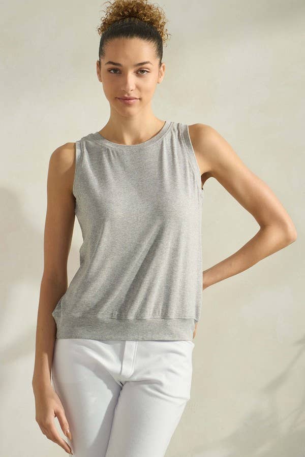 The Ribbed Viscose Crew Neck Loose Fit Tank