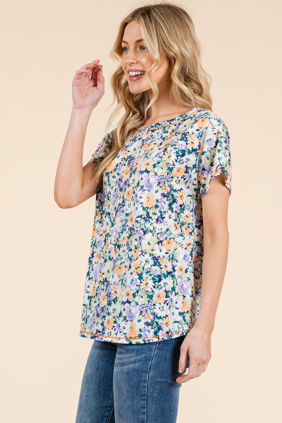 The Pastel Floral Print Relaxed Tee