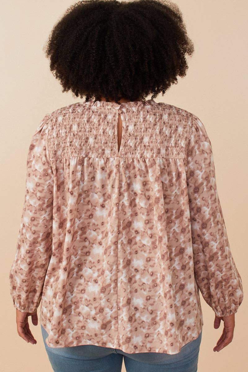 The Floral Smocked Fall Long Sleeve Top