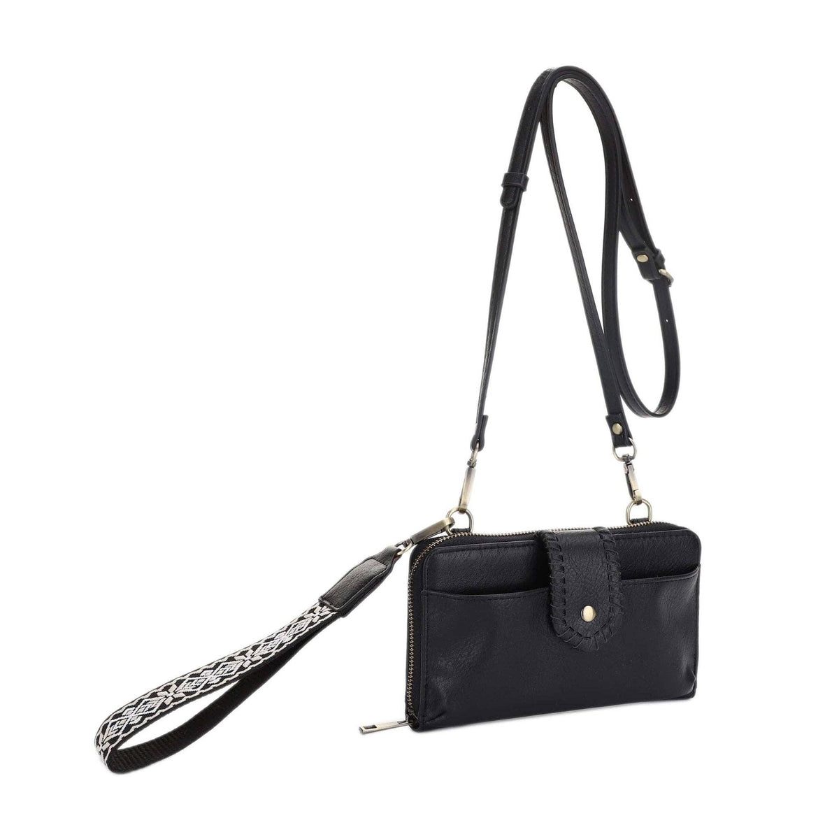 The Jolie Crossbody Wallet With Boho Wrist Strap