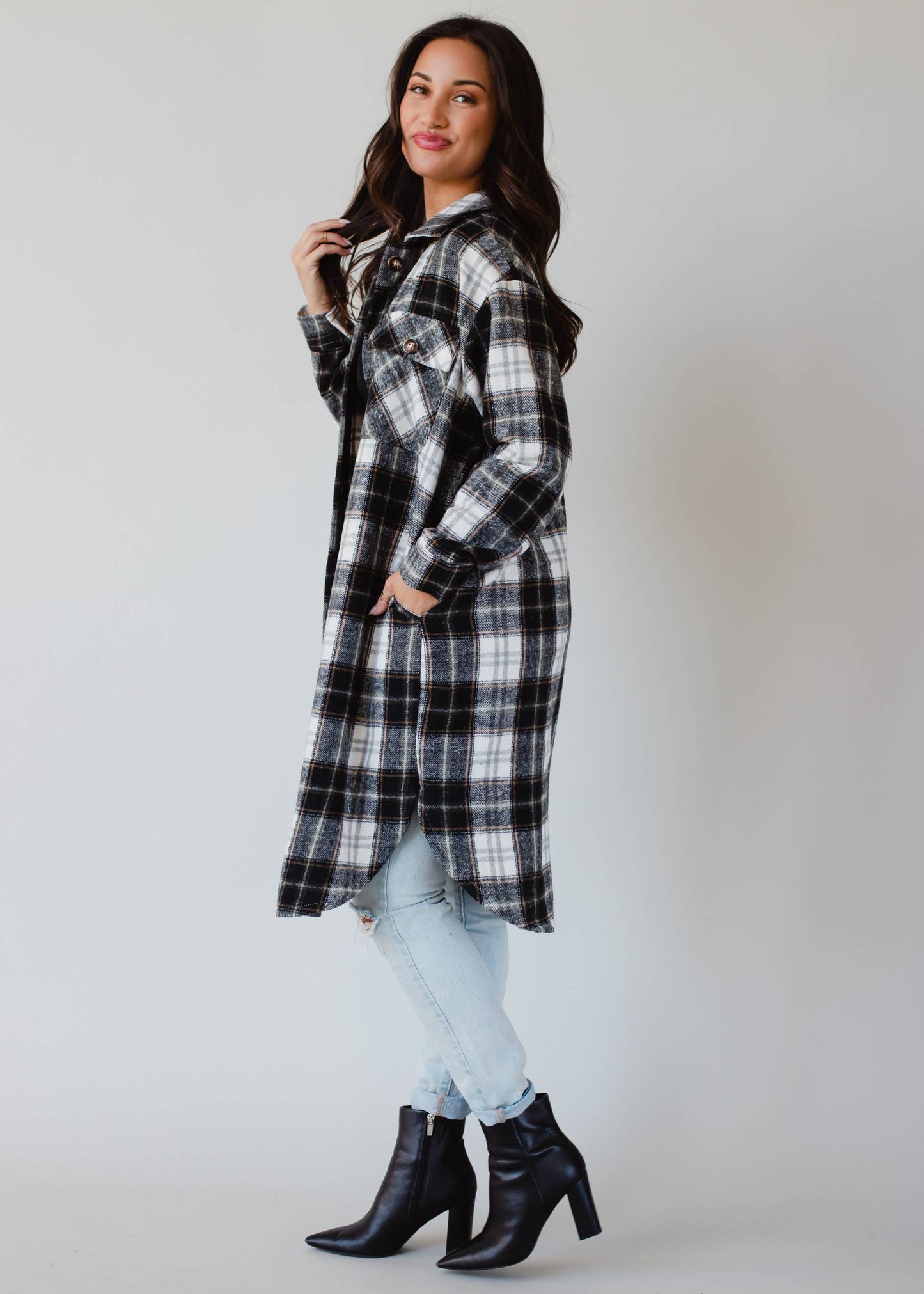 The Olive Plaid Long Flannel